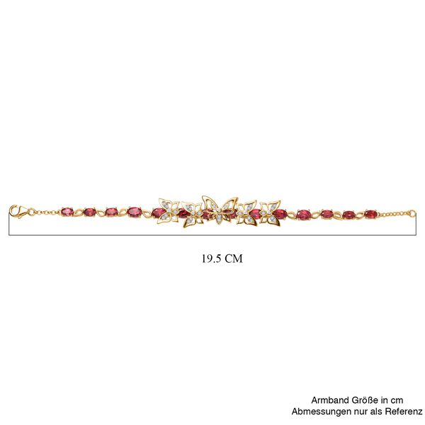 GP Trifono Kollektion- Synthetisches Padparadscha-Saphir, Zirkon und blaues Saphir-Armband, 19cm - 13,27 ct. image number 5
