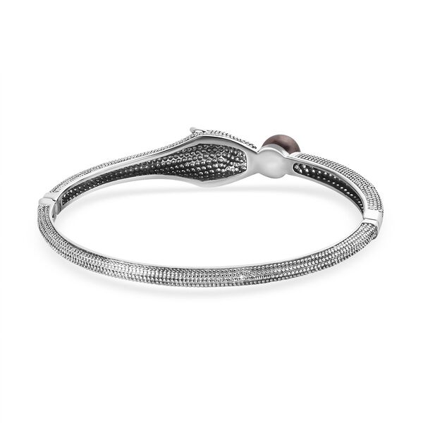 Pfau Perle und schwarzer Spinell-Armreif image number 5