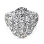 LUSTRO STELLA Hergestellt mit Feinster ZIRKONIA Ring 925 Silber platiniert (Größe 17.00) ca. 7,97 ct