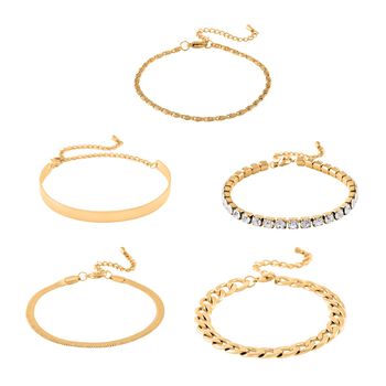 5er-Set - Armb&auml;nder in Goldton