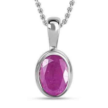 Ilakaka Rosa Saphir (Fissure gef&uuml;llt) Anh&auml;nger mit Kette, 925 Silber platiniert ca. 1,24 ct