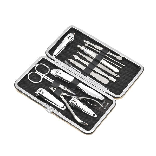 14-tlg Manik&uuml;re-Set, Strausslederoptik in sandfarbe image number 7