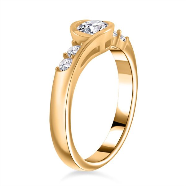 Moissanit Ring, 925 Silber Gelbgold Vermeil - 0,74 ct. image number 3