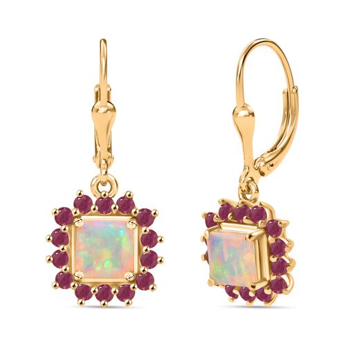 Opal Radiance - D joy Natürlicher, äthiopischer Welo Opal Starlit Ohrringe 925 Silber 750 Gelbgold Vermeil ca. 1.34 ct image number 0