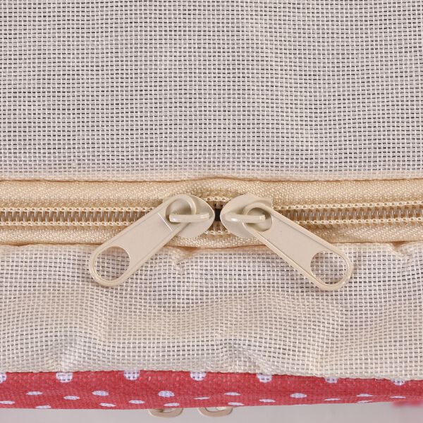 66L Stapelbare Aufbewahrungsbox mit Metallrahmen, Rotes Punkte Muster image number 6