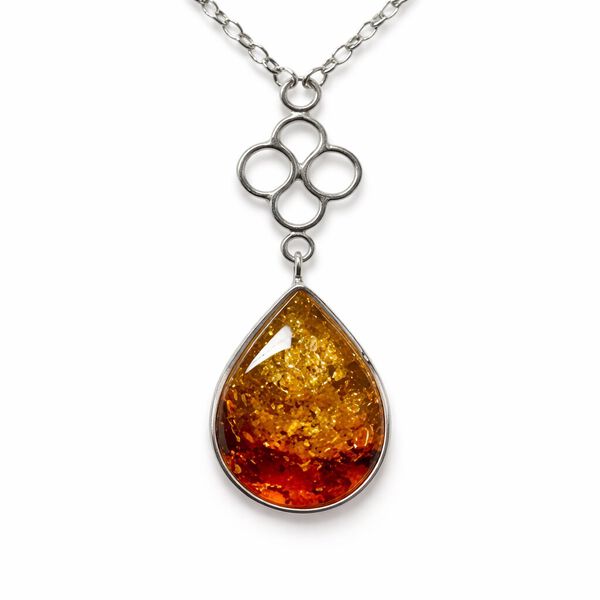 Nat&uuml;rlicher Baltischer Bernstein Halskette ca. 45 cm 925 Silber