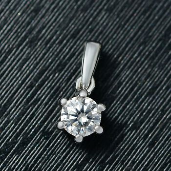 Moissanit Anh&auml;nger 925 Silber rhodiniert ca. 0.23 ct
