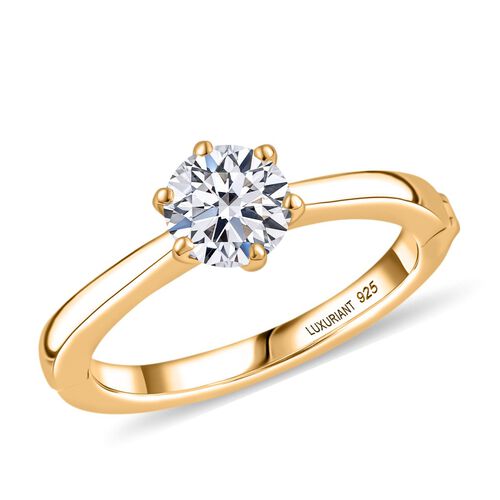LUXURIANT DIAMOND - Lab Grown Diamant SI Ring 925 Silber 750 Gelbgold Vermeil (Größe 18.00) ca. 1.00 ct image number 3