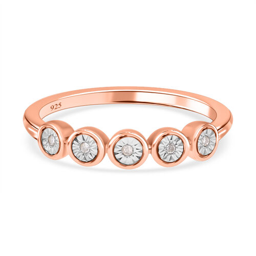 Weißer Diamant Ring, 925 Silber Roségold Vermeil (Größe 16.00) ca. 0.05 ct image number 0