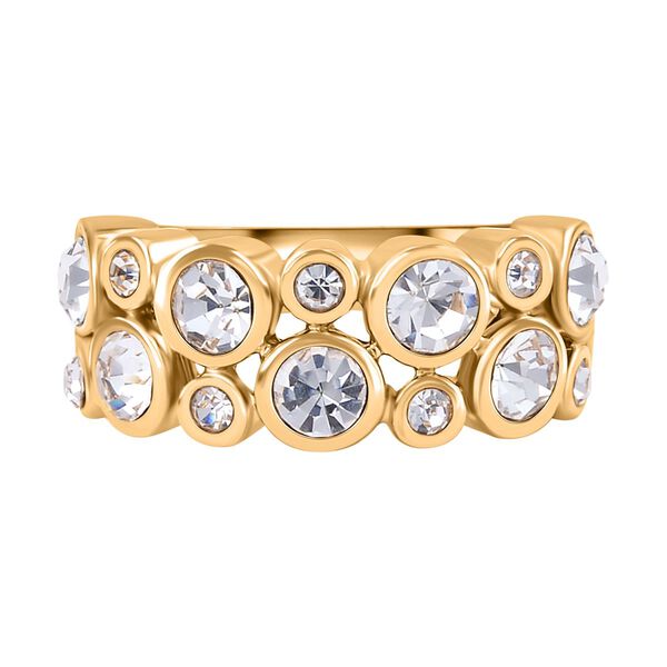 Wei&szlig;er Kristall-Ring in Goldton