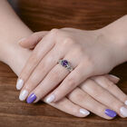 Uruguay Amethyst und Zirkon Ring Rhodium-Überzug image number 2