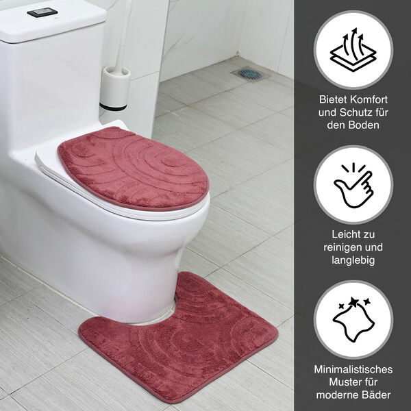 Badgarnitur mit rutschhemmender Rückseite, Bordeaux image number 3