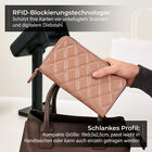 Brieftasche aus echtem Leder mit RFID-Schutz in Stepp-Optik, 19x2,5x9,5cm, Pfirsich image number 2