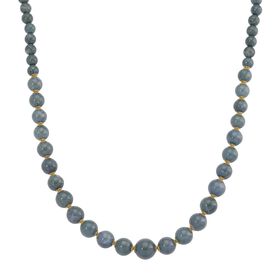 D'Joy EXTREM SELTEN - Natürlicher Olmek Jadeit Halskette ca. 50 cm 925 Silber vergoldet ca. 400.00 ct