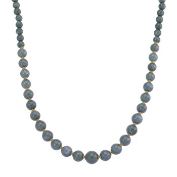 D'Joy EXTREM SELTEN - Nat&uuml;rlicher Olmek Jadeit Halskette ca. 50 cm 925 Silber vergoldet ca. 400.00 ct