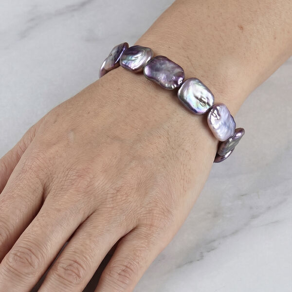 Lila Keshi Perle Armband 18 cm image number 1