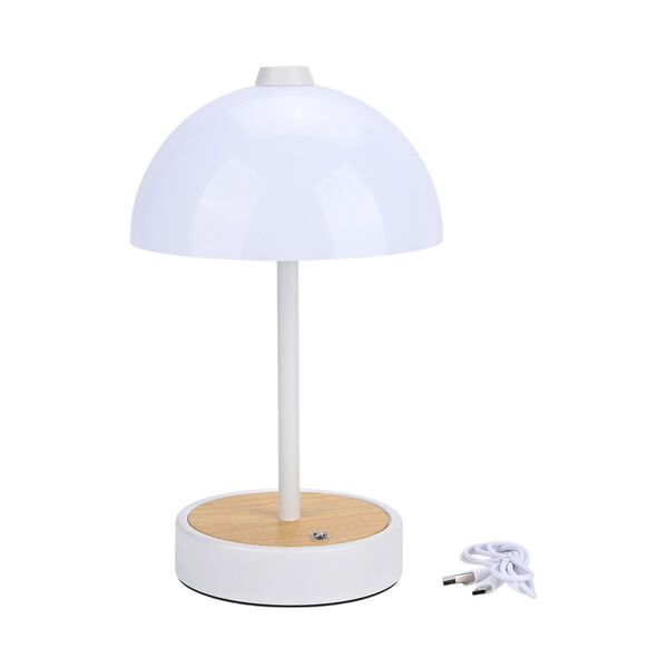 LIVEMORE Designer-Stil Tischlampe im Kuppeldesign mit Touch-Steuerung, 16x16x26,5cm, Weiß image number 6