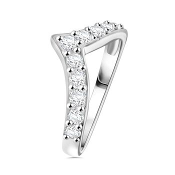 Moissanit Ring 925 Silber rhodiniert (Gr&ouml;&szlig;e 16.00) ca. 0,68 ct