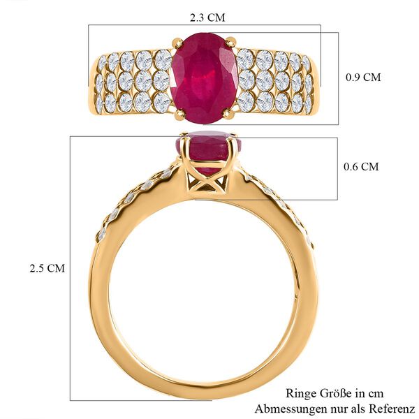 Afrikanischer Rubin und Zirkon Ring - 2,83 ct. image number 6