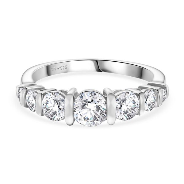 Moissanit Ring, 925 Silber rhodiniert - 1,12 ct. image number 0