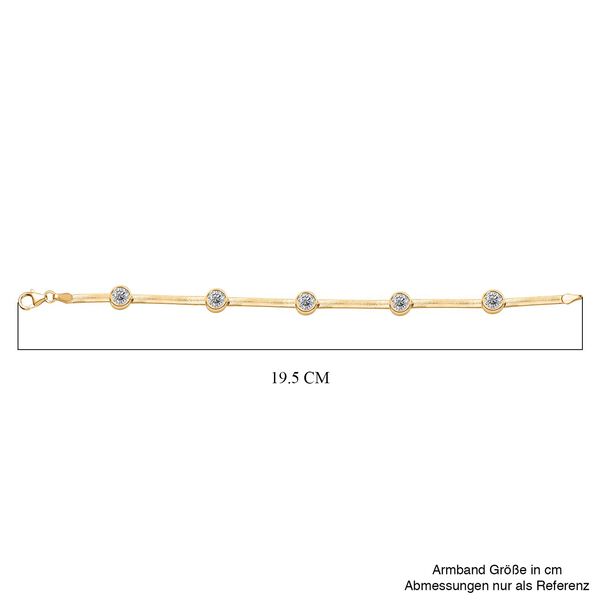 J Francis gefertigt mit SWAROVSKI-  Swarovski Zirkonia Armband, 19cm, 925 Silber 750 Gelbgold Vermeil image number 5