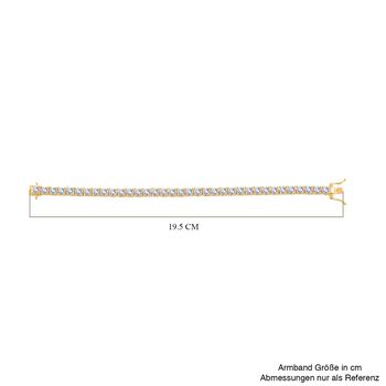 Moissanit Armband, 925 Silber Gelbgold Vermeil