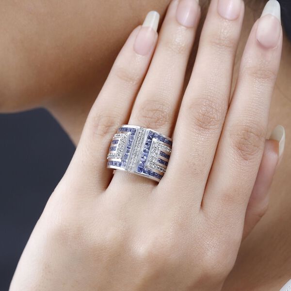 AA Tansanit und Zirkon Ring - 3,99 ct. image number 3