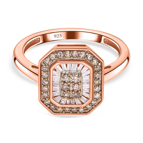 Natürlicher Champagner und weißer Diamant-Ring - 0,50 ct. image number 0