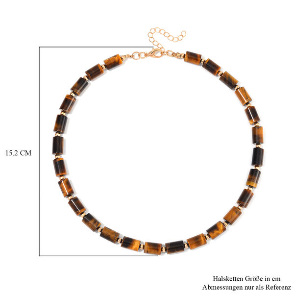 Gelbes Tigerauge Halskette ca. 45 cm Legierung Standard gelb vergoldet ca. 204,15 ct. image number 4
