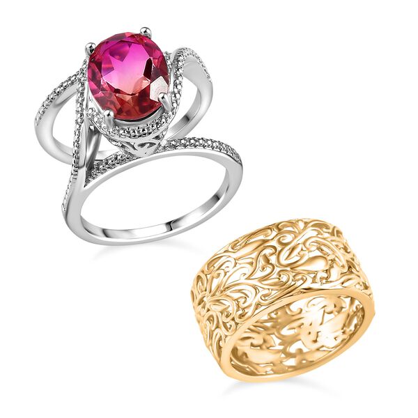 2er-Set- Sunset Quarz Triplett Ringe - 3,30 ct. image number 5