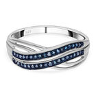 Blauer Diamant Ring, 925 Silber platiniert, (Größe 19.00) ca. 0.20 ct