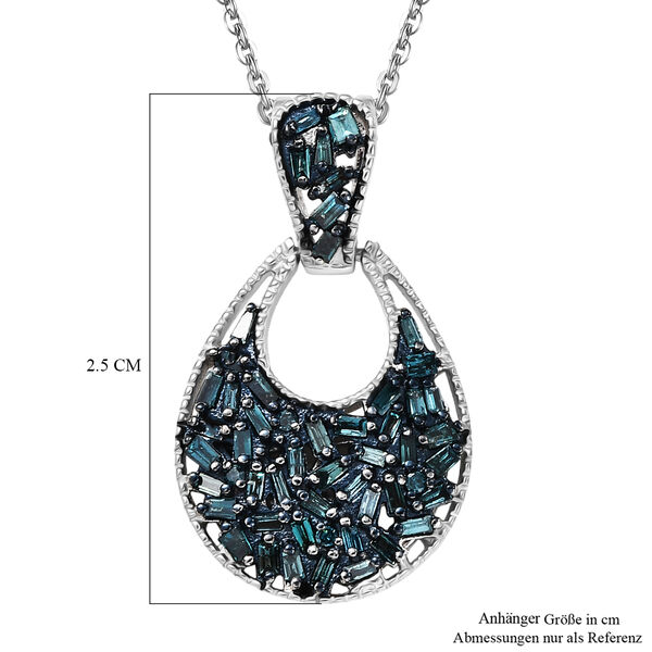 D'Joy Blauer Diamant Schmuckset ca. 50 cm 925 Silber rhodiniert ca. 0,49 ct. image number 5