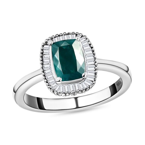 Natürlicher Grandidierit und weißer Diamant-Ring, 925 Silber platiniert  ca. 1,61 ct image number 4