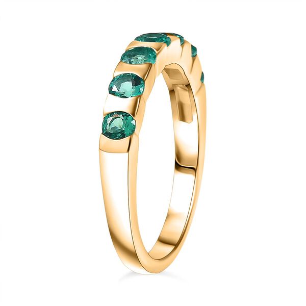 LUXURIANT AAA Labor kolumbianischer Smaragd Ring, 925 Silber 750 Gelbgold Vermeil - 0,83 ct. image number 5