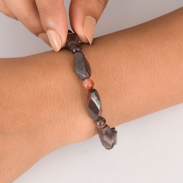 Rotes Tigerauge Armband Flexibel (18 cm), ca. 73.00 ct image number 3