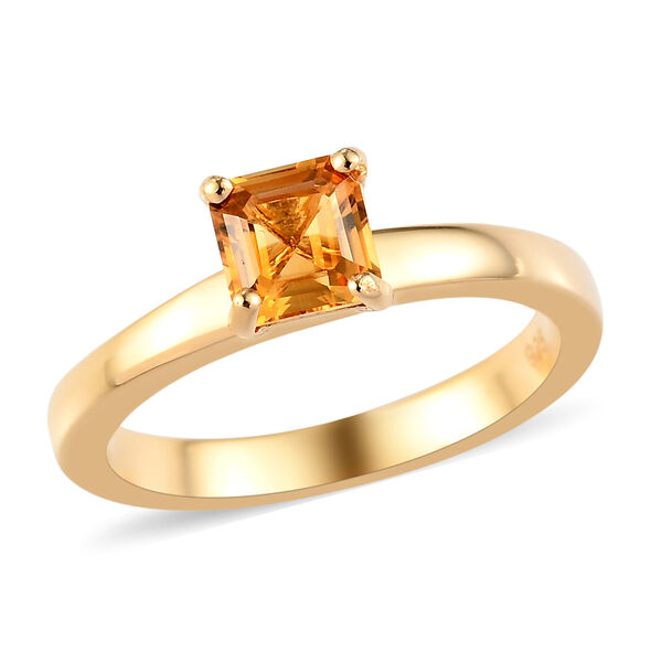 Citrin Solit&auml;r-Ring, 925 Silber vergoldet  ca. 0,68 ct image number 4