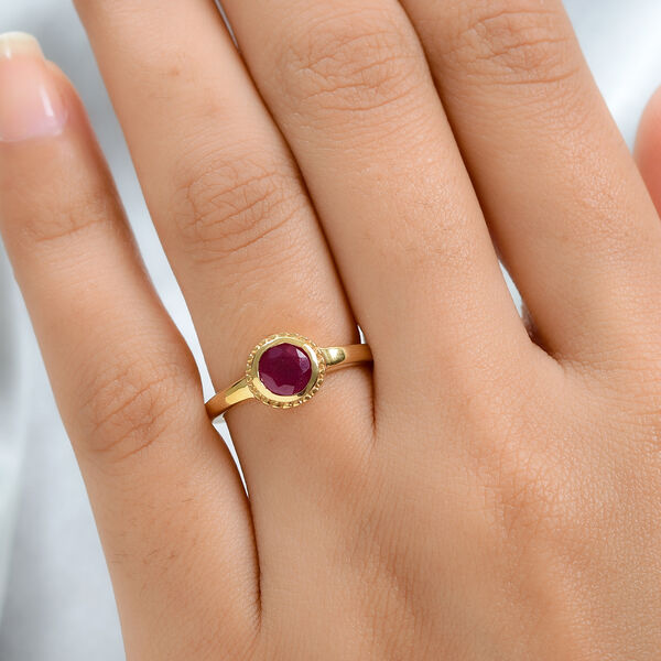 Afrikanischer Rubin Ring 925 Silber vergoldet  ca. 1,31 ct image number 3