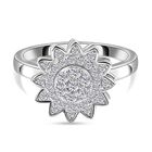 LUSTRO STELLA - Weißer Zirkonia Cluster-Ring, 925 Silber rhodiniert (Größe 16.00)