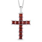 D'Joy Granat Zirkonia Schmuckset ca. 50 cm 925 Silber und Edelstahl