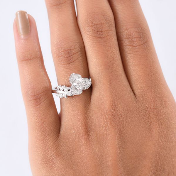 D'Joy Moissanit Ring 925 Silber rhodiniert (Größe 17.00) (10-15 Werktage Lieferzeit) ca. 0.68 ct image number 2
