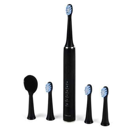 USB charging frequency sonic electric toothbrush - black Size: 24.5*2.5cm     Weight: 116g  Material: ABS    3.7V 14500 lithium battery 500MA  2.5W Maximu
