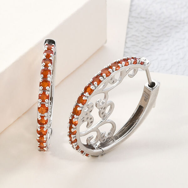 Feueropal und Zirkon Creolen - 1,88 ct. image number 2