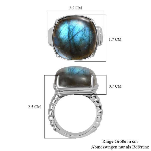Labradorit Ring, Edelstahl (Gr&ouml;&szlig;e 16.00) ca. 14.17 ct image number 8