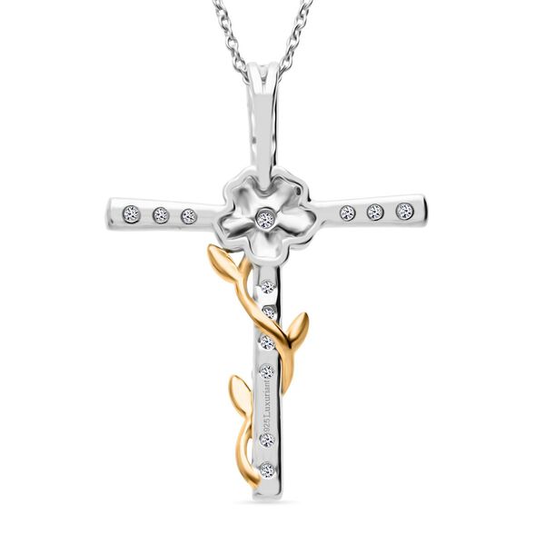 LUXURIANT SI-GH Labor Diamant zweifarbiger Anhänger mit 50cm Kette - 0,51 ct. image number 4