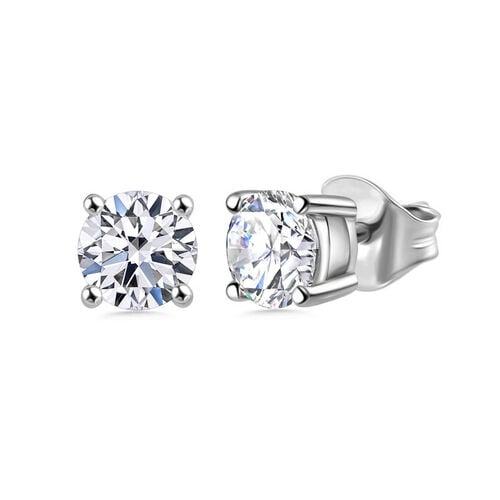 Moissanit Ring 925 Silber rhodiniert ca. 1,73 ct