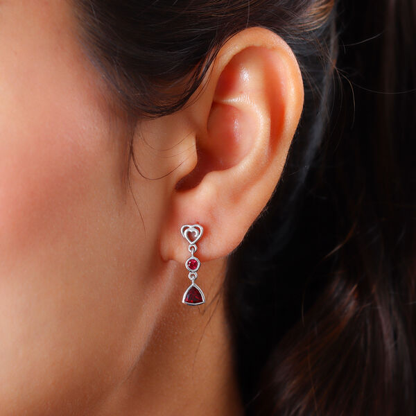 Anthill Granat Ohrh&auml;nger 925 Silber platiniert ca. 1,12 ct&nbsp; image number 3