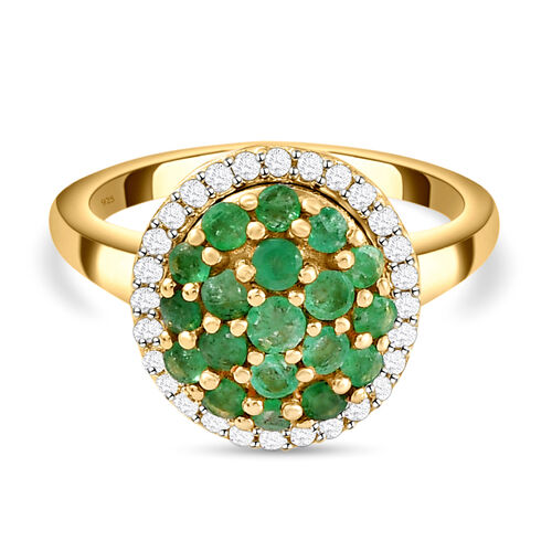 AAA Smaragd und Zirkon Ring - 1,05 ct. image number 0