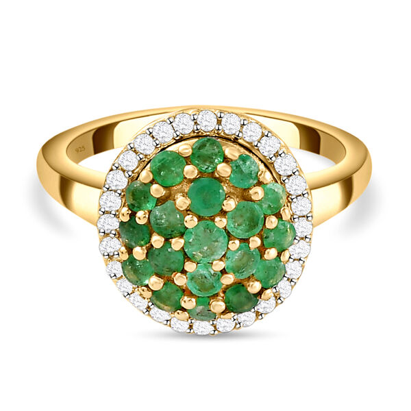 AAA Smaragd und Zirkon Ring - 1,05 ct. image number 0