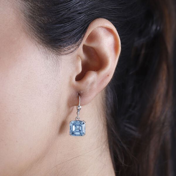 J Francis gefertigt mit SWAROVSKI- Aquamarin Swarvoski Kristall Ohrringe image number 3