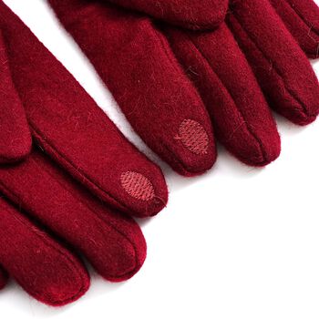 Kaschmir-Handschuhe mit Kunstfellbesatz und Touchscreen-Funktion, One Size, Rot